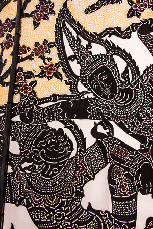 BANGKOK, THAILAND - APRIL 20  Thai shadow play puppet is on display at Thailand cultural festival on April 20, 2014 in Bangkok のeditorial素材