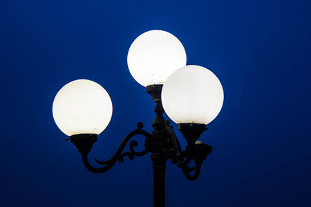 light lamp in the nightの写真素材