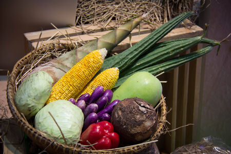 Vegetable in the basketの写真素材