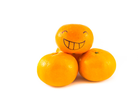 Smile orange on white backgroundの写真素材
