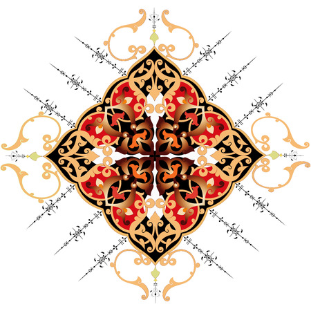  traditional Persian-Arabic-Turkish-Islamic Pattern のイラスト素材
