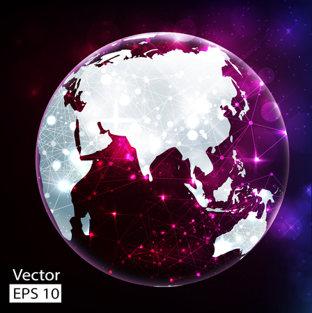 Abstract image of a world map in the form of a starry sky or spaceのイラスト素材