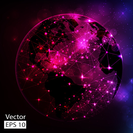 Abstract image of a world map in the form of a starry sky or spaceのイラスト素材