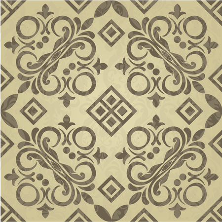 Classic swirl and curves style background of pattern vintage vector illustration.のイラスト素材