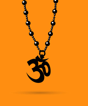 Om chain vector graphic symbol, Om Necklace graphic trendy design.のイラスト素材