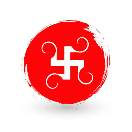 Swastika with red grunge style graphic design.のイラスト素材