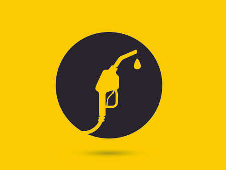 petrol pump graphic design template with yellow background trendy design.のイラスト素材
