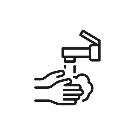 Washing hands to keep clean flat vector icon for websites.のイラスト素材