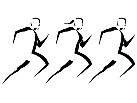 Running People Vector Illustrationのイラスト素材
