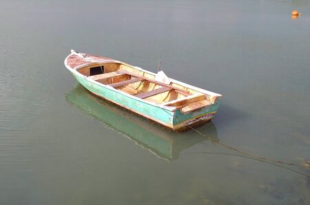 Fishing boat moored in the port of Baie-Mahault, a town in northern Basse Terre on Guadaloupe...