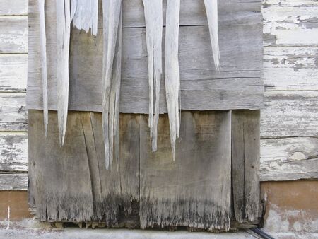 Detail of old and rusty White wooden. Caribbean architecture Caribbean house entrance doorの写真素材