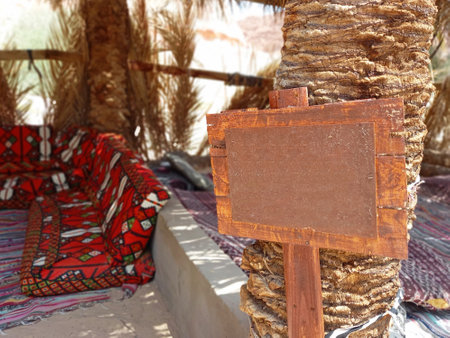 Berber chill out with indicative panel. Relaxation and Arab culture.の写真素材