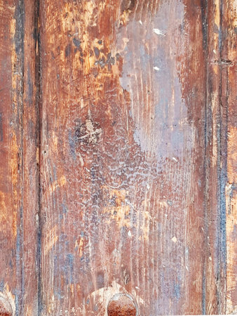 Old wood texture. Uncorked wooden door background. Architecture and construction. Brown Wood wall full frame. Old wood planks.の写真素材