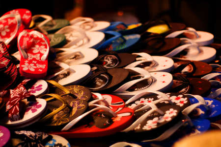 Slippers in the market place       の写真素材