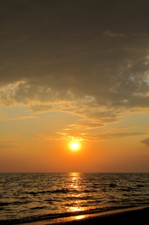 Beautiful sunset over the sea                               の写真素材