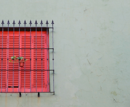 Old house wall and window  Caminito Street の写真素材