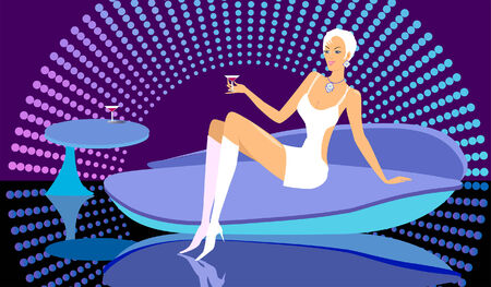 Girl in  nightclubのイラスト素材