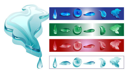 Set of water drops. Vector illustrationのイラスト素材
