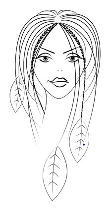 Nice head of girl. Vector illustration.のイラスト素材