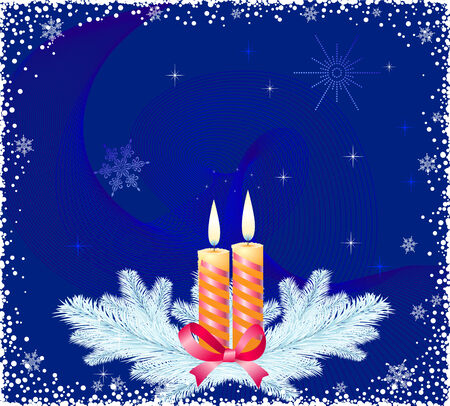 Christmas design with a candles. Vector illustration.のイラスト素材