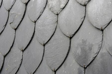 Organic shaped slate stone wall.の写真素材
