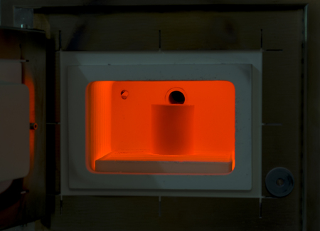 Red hot furnace for all kinds of casting molds. Molten metal.の写真素材