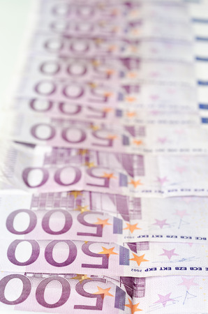 Many different euro bills. Symbolic photo for wealth and investments. Shallow focusの写真素材