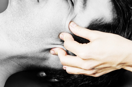 Physiotherapist is activating  trigeminal nerve.の写真素材