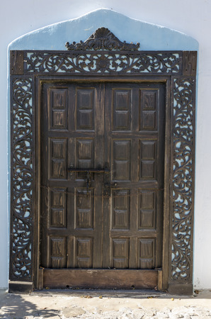 Ancient door in residential house on Fuerteventura, Canary islandsの写真素材