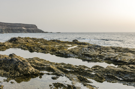 View of a cliff in Fuerteventura, Canary Islands, Spain.