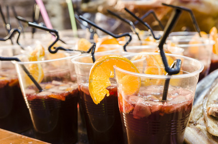 Sangria, spanish drink in Medieval market.の写真素材