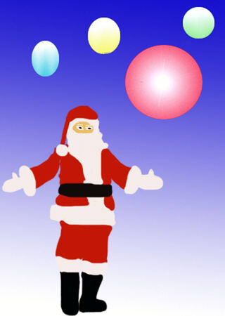 Christmas postcard with a standing santa clausのイラスト素材