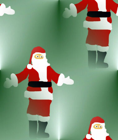 Christmas postcard with a standing santa clausのイラスト素材