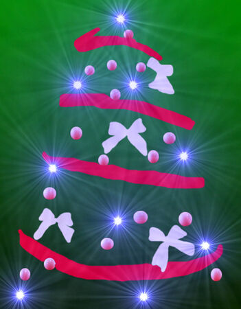 Christmas tree postcard.のイラスト素材