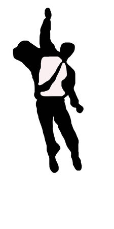 Businnessman is jumping up, seem very happy.のイラスト素材