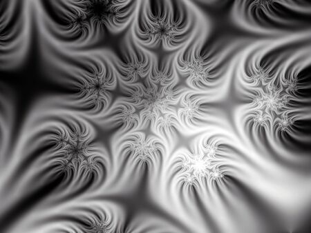 Gray white silk fractal flowersの写真素材