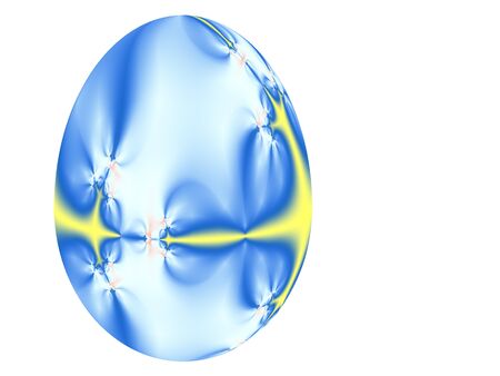 Fractal egg on white backgroundの写真素材