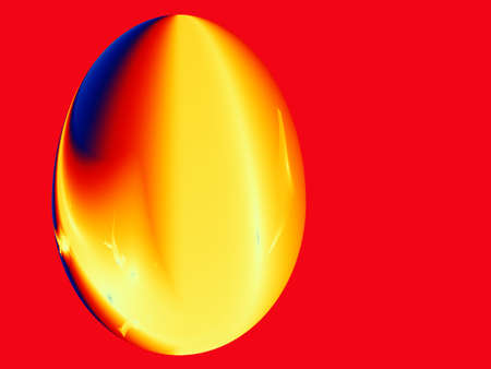 Ester fractal egg in red backgroundの写真素材