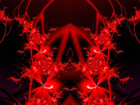 Red fractal flower bridge の写真素材