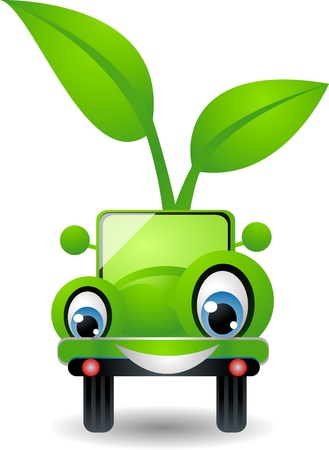 cartoon car cartoon with green conceptのイラスト素材