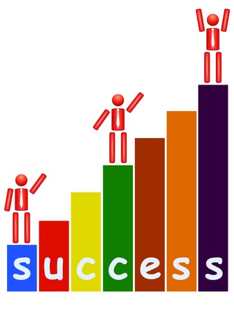 man with a ladder to successのイラスト素材
