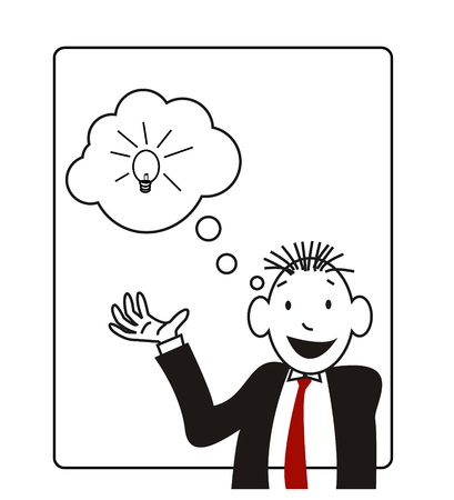 illustration of a businessman who is expressing his ideasのイラスト素材