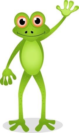 funny frog cartoonのイラスト素材