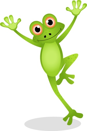 funny frog cartoonのイラスト素材