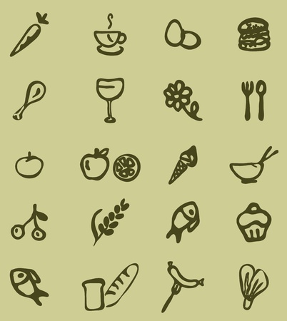 doodle food and drink,hand draw のイラスト素材