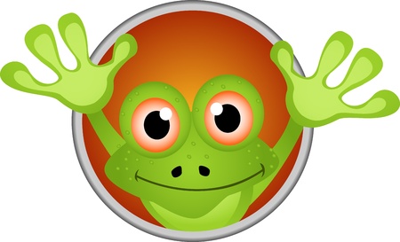 funny frog cartoonのイラスト素材