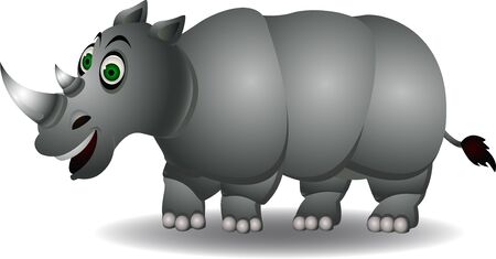 rhino cartoon isolatedのイラスト素材