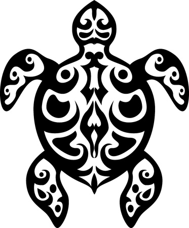 Turtle tribal tattoo のイラスト素材