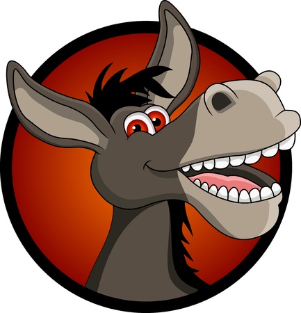 funny donkey head cartoonのイラスト素材
