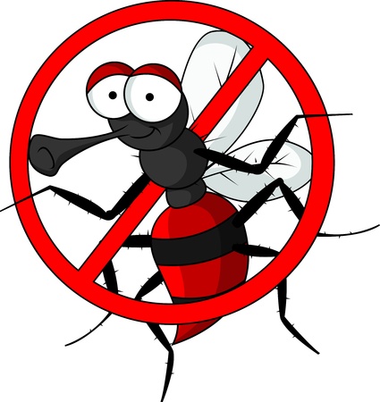 stop mosquito cartoonのイラスト素材